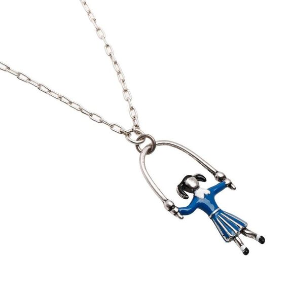 Pilgrim Silvertone Jump-rope Girl Necklace - Picture 1 of 3